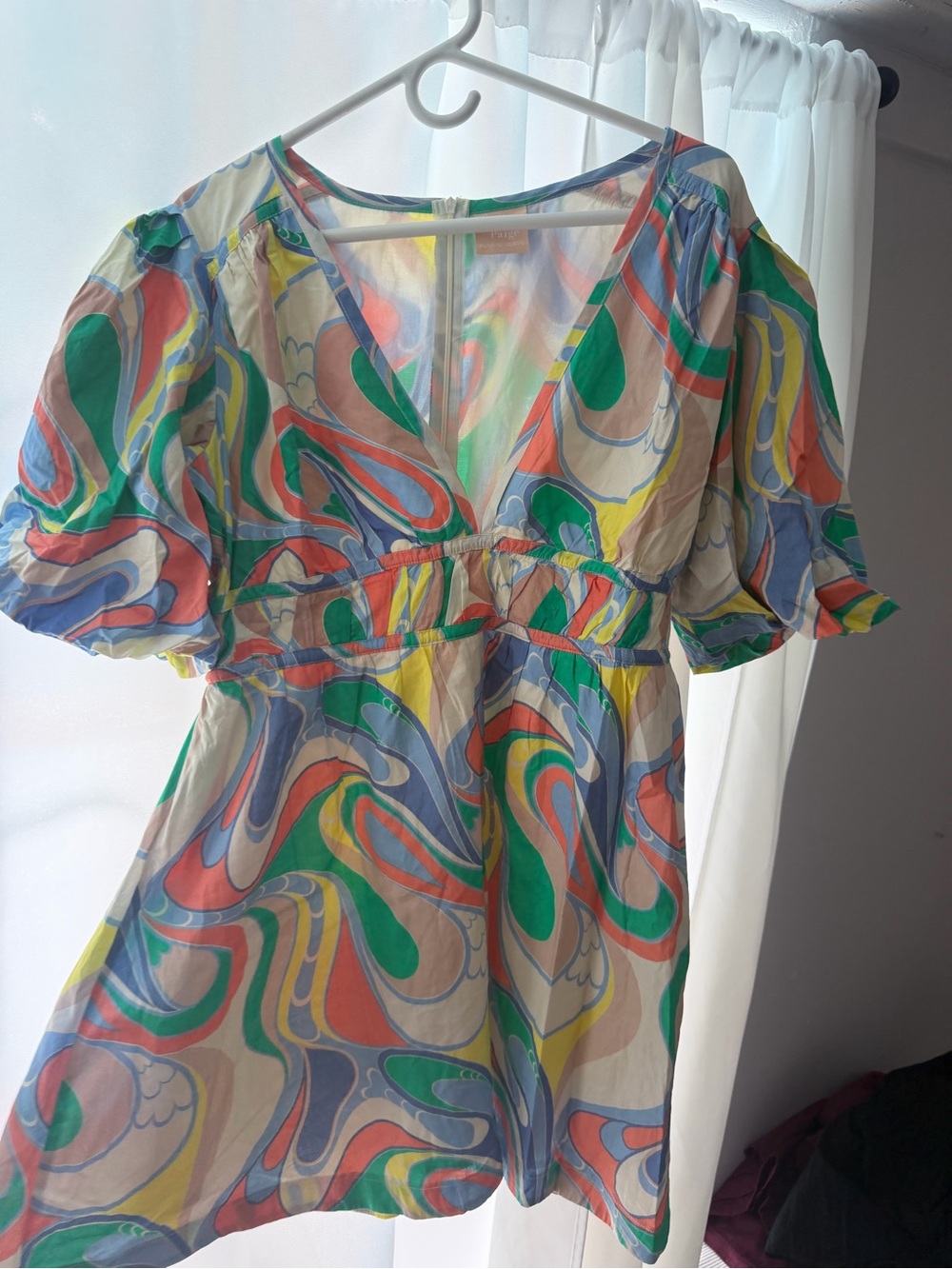 Women’s Multicolor Mini Dress with V-Neck